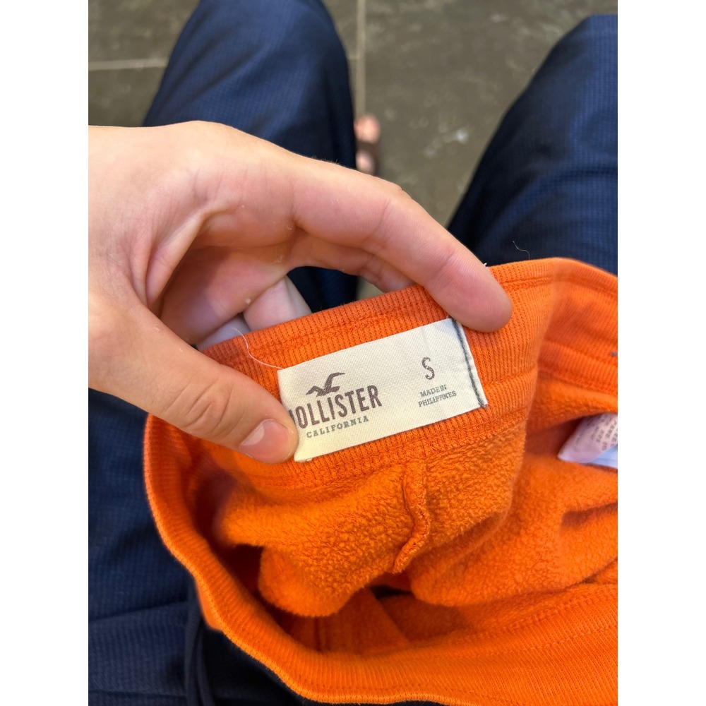 Hollister California Orange Dolphin Sweat Shorts Women Small Logo Fleece Casual - Picture 3 of 4